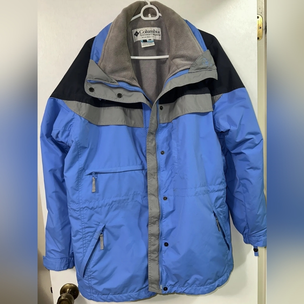 Columbia Core Interchange 3 In 1 Ski Jacket Womens XL Blue Parka Coat Outer
